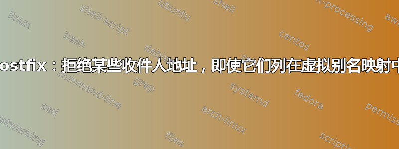 Postfix：拒绝某些收件人地址，即使它们列在虚拟别名映射中