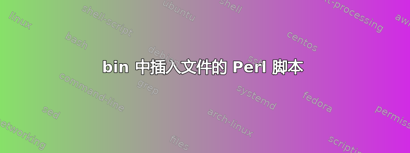 bin 中插入文件的 Perl 脚本