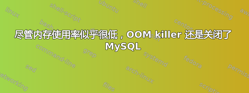 尽管内存使用率似乎很低，OOM killer 还是关闭了 MySQL