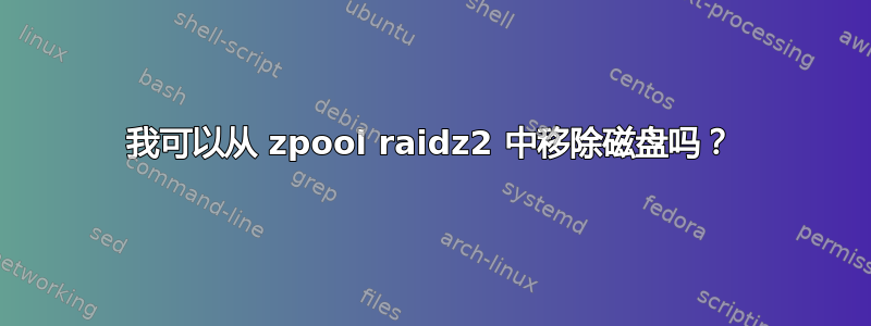 我可以从 zpool raidz2 中移除磁盘吗？