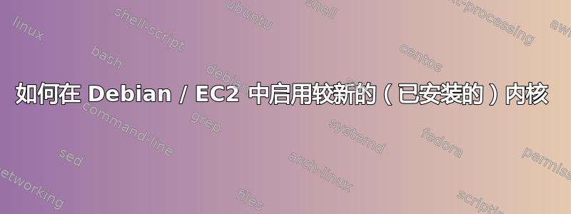 如何在 Debian / EC2 中启用较新的（已安装的）内核