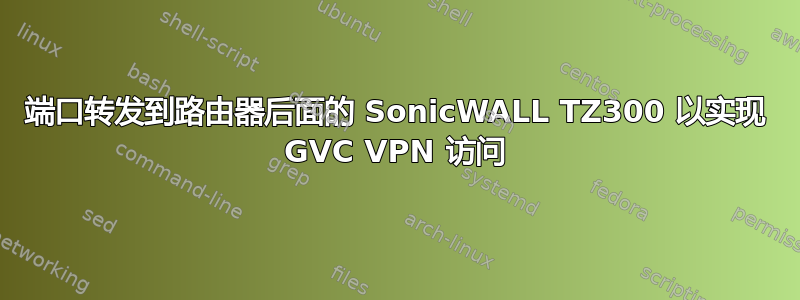 端口转发到路由器后面的 SonicWALL TZ300 以实现 GVC VPN 访问