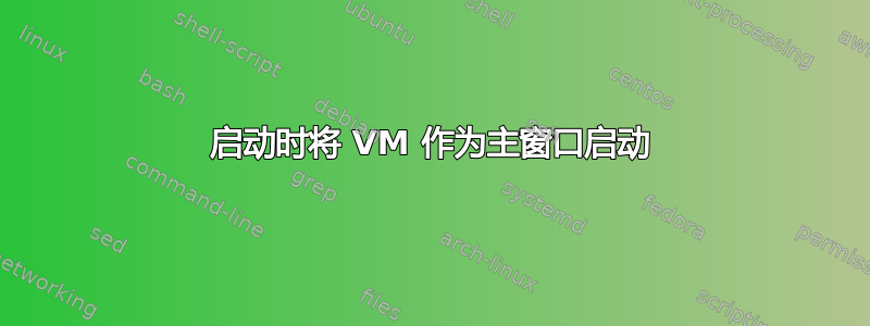 启动时将 VM 作为主窗口启动