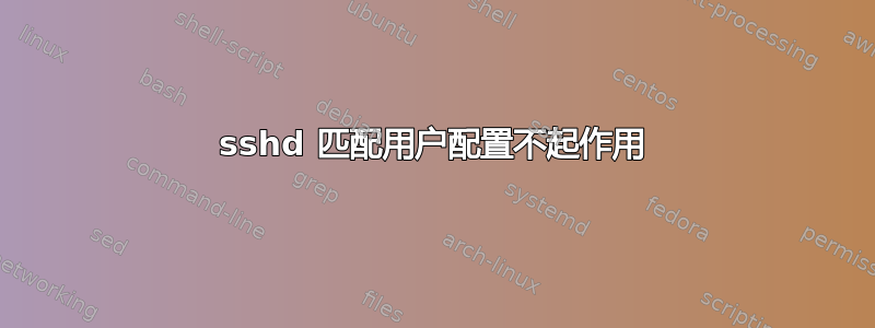 sshd 匹配用户配置不起作用