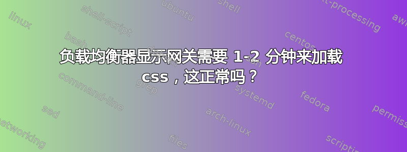 负载均衡器显示网关需要 1-2 分钟来加载 css，这正常吗？