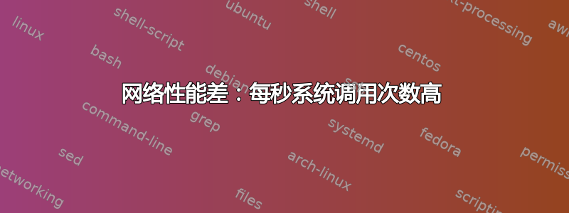 网络性能差：每秒系统调用次数高