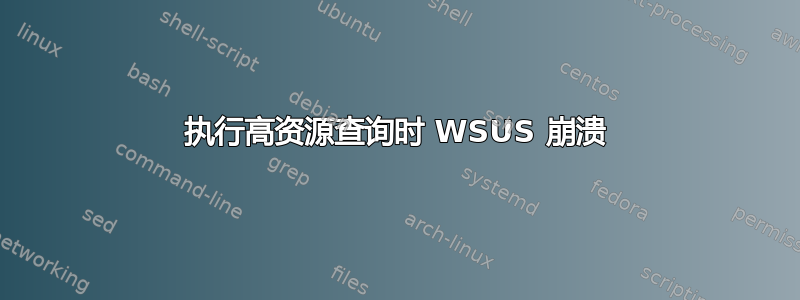 执行高资源查询时 WSUS 崩溃