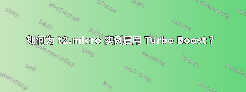 如何为 t2.micro 实例启用 Turbo Boost？