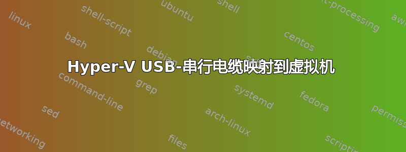 Hyper-V USB-串行电缆映射到虚拟机