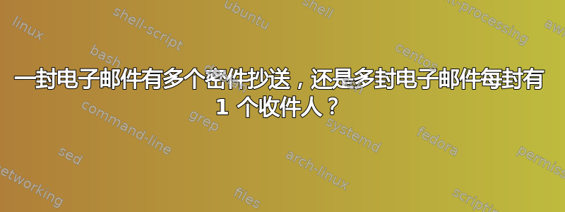 一封电子邮件有多个密件抄送，还是多封电子邮件每封有 1 个收件人？