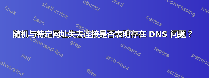 随机与特定网址失去连接是否表明存在 DNS 问题？