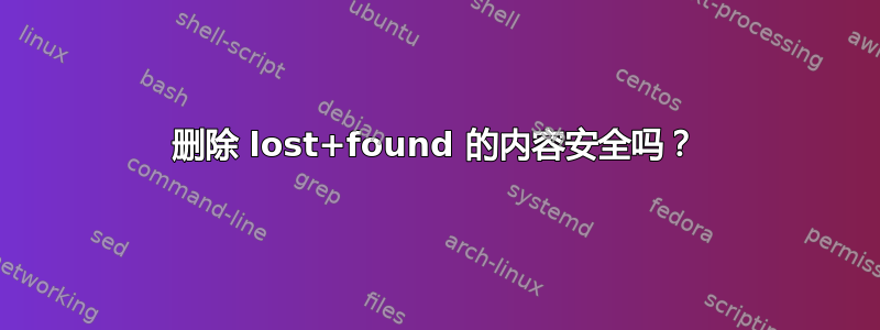 删除 lost+found 的内容安全吗？