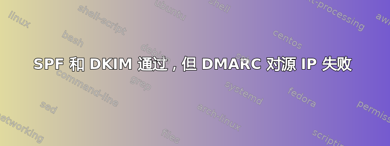 SPF 和 DKIM 通过，但 DMARC 对源 IP 失败