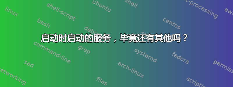 启动时启动的服务，毕竟还有其他吗？