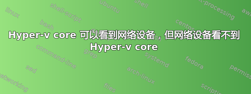 Hyper-v core 可以看到网络设备，但网络设备看不到 Hyper-v core