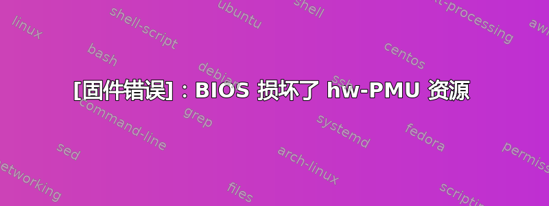 [固件错误]：BIOS 损坏了 hw-PMU 资源