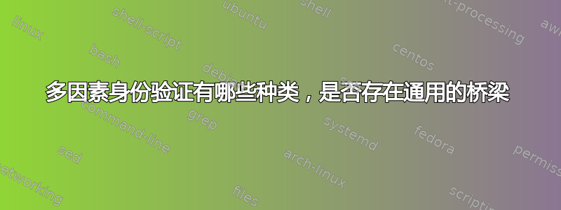 多因素身份验证有哪些种类，是否存在通用的桥梁