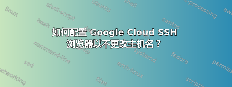 如何配置 Google Cloud SSH 浏览器以不更改主机名？