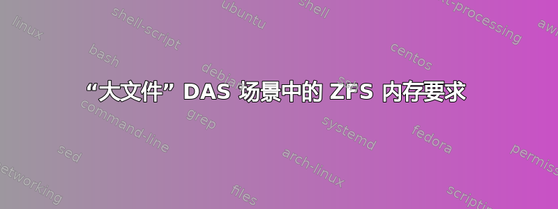 “大文件” DAS 场景中的 ZFS 内存要求