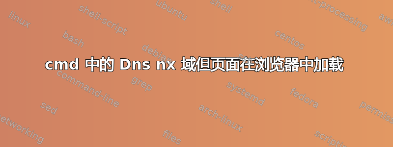 cmd 中的 Dns nx 域但页面在浏览器中加载