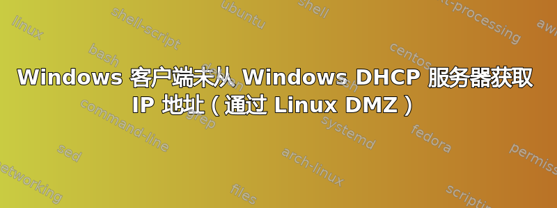 Windows 客户端未从 Windows DHCP 服务器获取 IP 地址（通过 Linux DMZ）