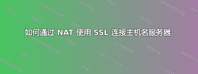 如何通过 NAT 使用 SSL 连接主机名服务器