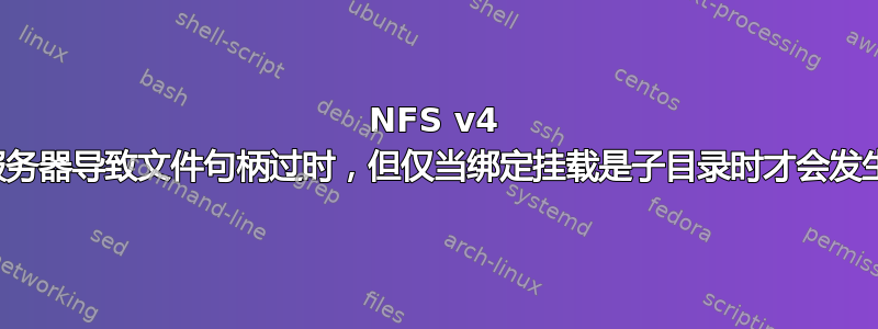 NFS v4 服务器导致文件句柄过时，但仅当绑定挂载是子目录时才会发生