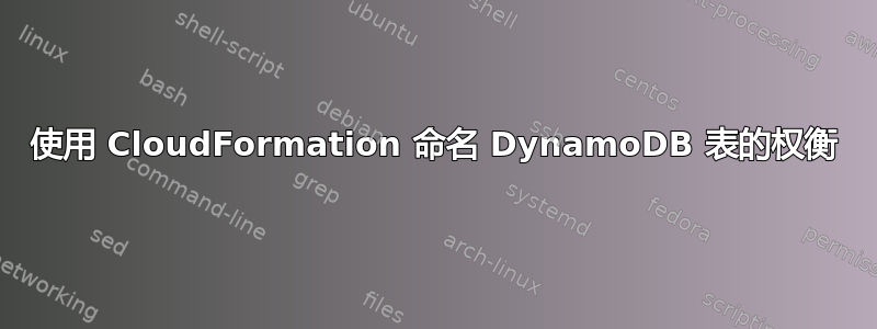 使用 CloudFormation 命名 DynamoDB 表的权衡