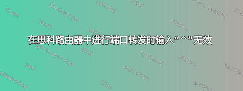 在思科路由器中进行端口转发时输入“^”无效