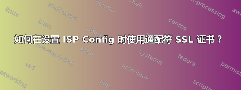 如何在设置 ISP Config 时使用通配符 SSL 证书？