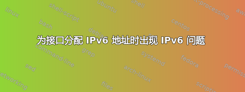 为接口分配 IPv6 地址时出现 IPv6 问题