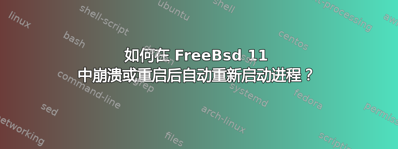 如何在 FreeBsd 11 中崩溃或重启后自动重新启动进程？