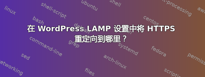 在 WordPress LAMP 设置中将 HTTPS 重定向到哪里？