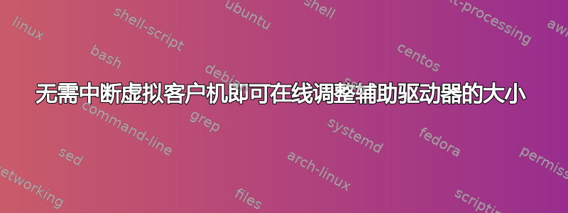 无需中断虚拟客户机即可在线调整辅助驱动器的大小