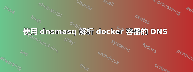 使用 dnsmasq 解析 docker 容器的 DNS