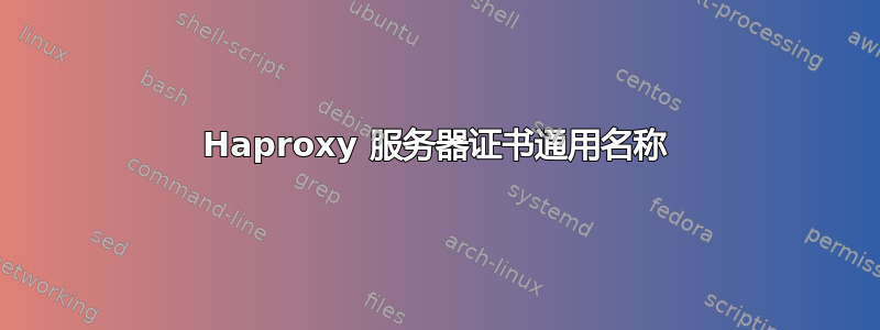 Haproxy 服务器证书通用名称