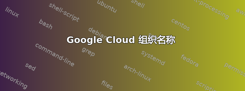 Google Cloud 组织名称