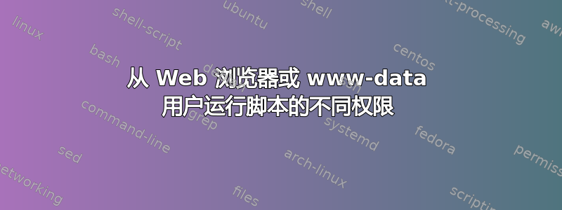 从 Web 浏览器或 www-data 用户运行脚本的不同权限