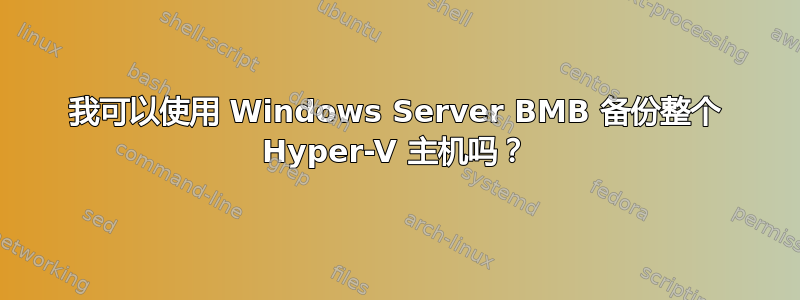 我可以使用 Windows Server BMB 备份整个 Hyper-V 主机吗？