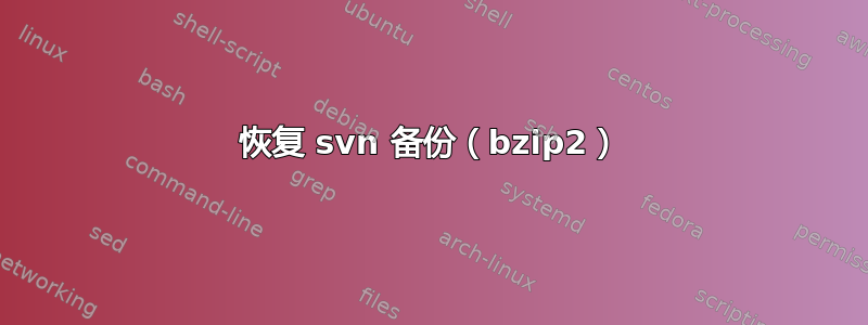 恢复 svn 备份（bzip2）