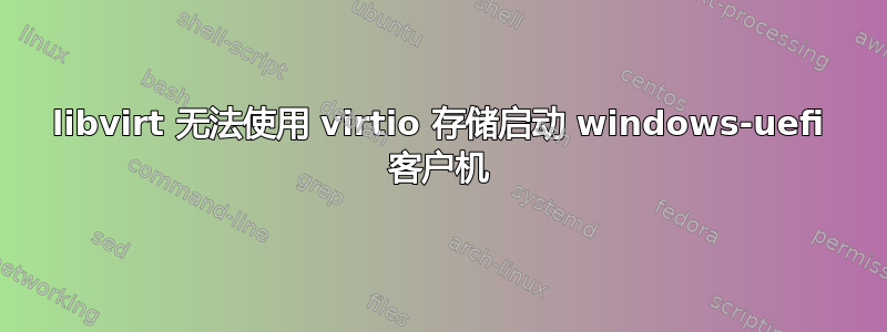 libvirt 无法使用 virtio 存储启动 windows-uefi 客户机