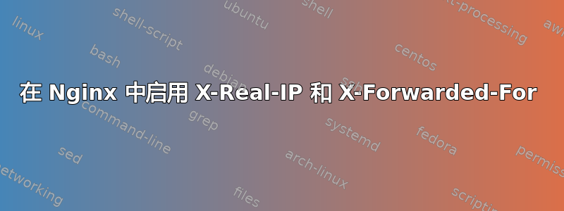 在 Nginx 中启用 X-Real-IP 和 X-Forwarded-For