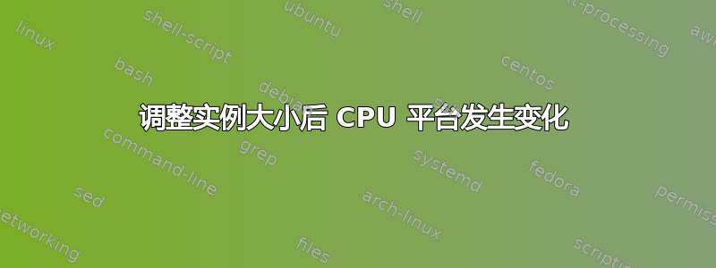 调整实例大小后 CPU 平台发生变化