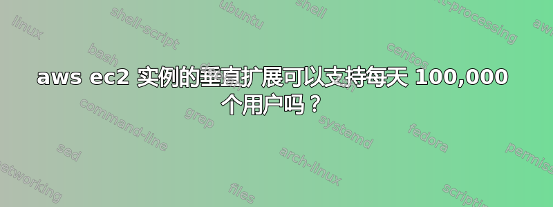 aws ec2 实例的垂直扩展可以支持每天 100,000 个用户吗？