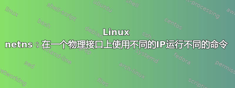 Linux netns：在一个物理接口上使用不同的IP运行不同的命令