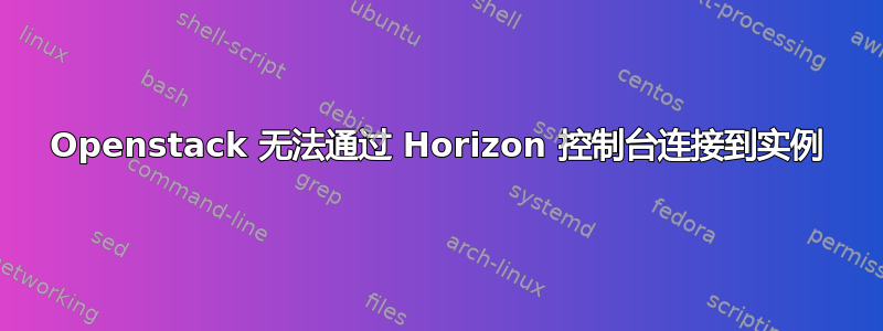 Openstack 无法通过 Horizo​​n 控制台连接到实例