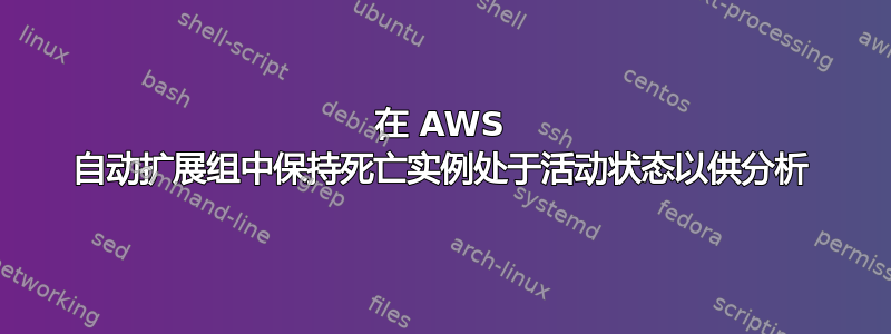 在 AWS 自动扩展组中保持死亡实例处于活动状态以供分析