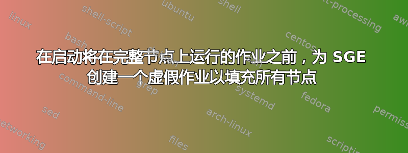 在启动将在完整节点上运行的作业之前，为 SGE 创建一个虚假作业以填充所有节点