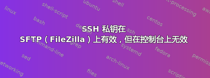 SSH 私钥在 SFTP（FileZilla）上有效，但在控制台上无效