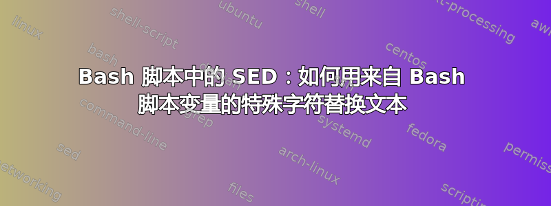 Bash 脚本中的 SED：如何用来自 Bash 脚本变量的特殊字符替换文本